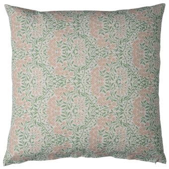 Pudebetræk, rosa/grøn mønstret, 50x50 cm